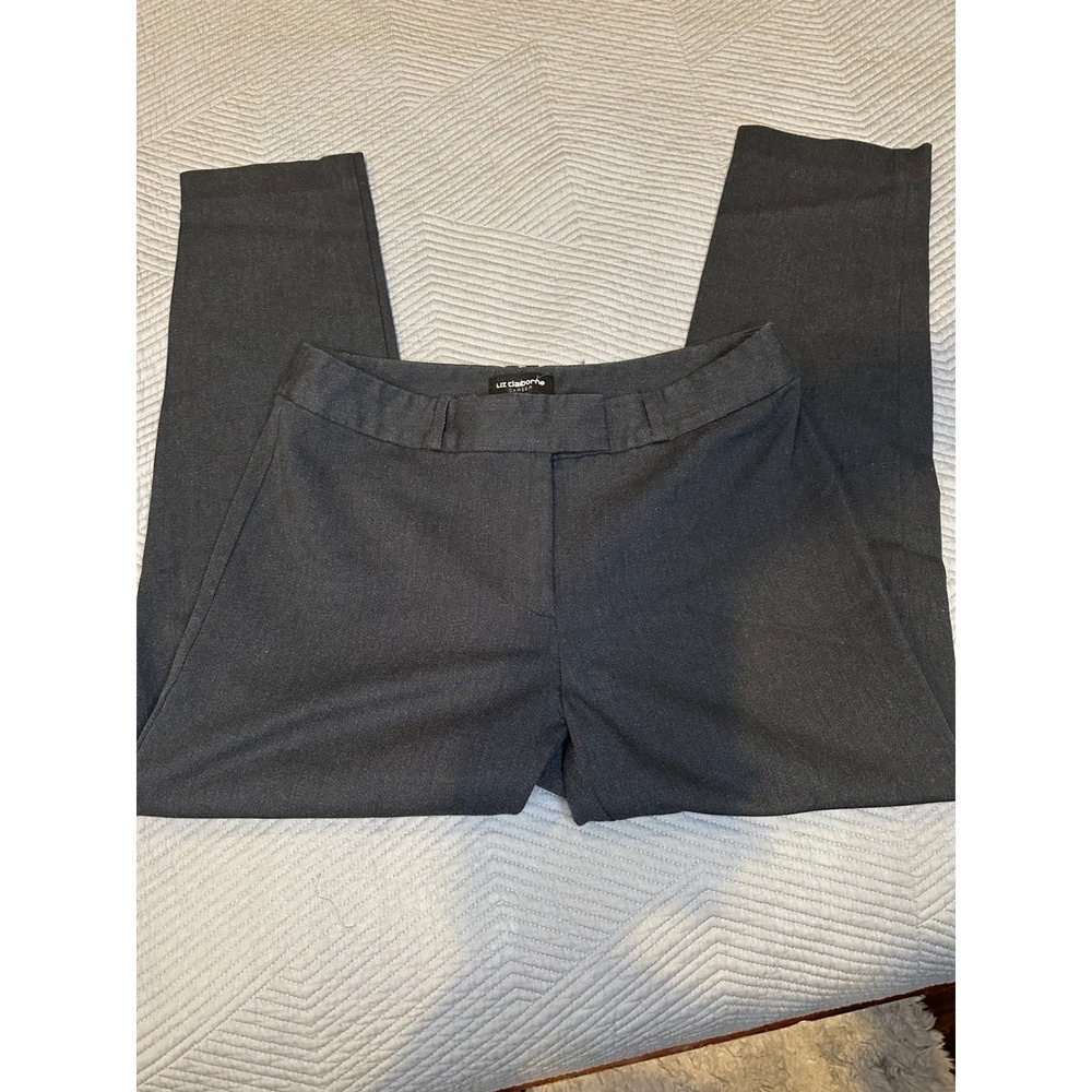 Liz Claiborne Career Emma Classic Charcoal Gray Dress Pants Size 4 Professional